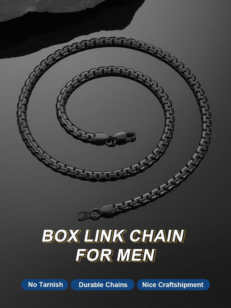 ChainsPro Black Chain Necklace Steel Black 20inch Hiphop Chains for Pendant Husband Father Mens Gift - Image 2